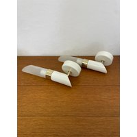 Set 2 Wandleuchten 11774 Von Massive Aus Metall Und Glas in Weiß Gold 60Er Mid Century Vintage von HannoverVintagestore
