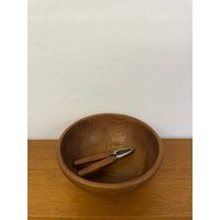 Set Teak Holz Nussknacker & Schale 70Er Mid Century Vintage von HannoverVintagestore
