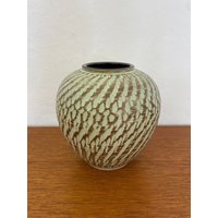 Sgraffito Vase 188-15 Aus Keramik in Blau Und Braun 60Er Mid Century Vintage von HannoverVintagestore