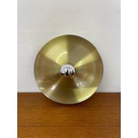 Space Age Honsel Diskus Wandlampe Oder Deckenleuchte Von Charlotte Perriand in Gold 60Er 70Er Mid Century Vintage von HannoverVintagestore