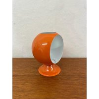 Space Age Kerzenhalter/Teelichthalter Aus Metall in Orange Und Weiß 70Er Mid Century Vintage von HannoverVintagestore