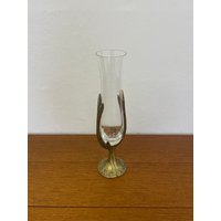 Vintage Vase Aus Messing Und Glas 60Er Brutalismus Mid Century von HannoverVintagestore