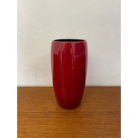 West Germany Vase 103/5 Aus Keramik in Rot 70Er Mid Century Vintage von HannoverVintagestore