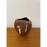 staffel Limburg Vase 1876 Aus Keramik in Braun Mit Gelb Und Blau 50Er Mid Century Vintage von HannoverVintagestore