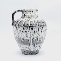 Vintage Keramik Vase Lava Design 60Er Jahre Deko 825/25 von HannovervintageShop