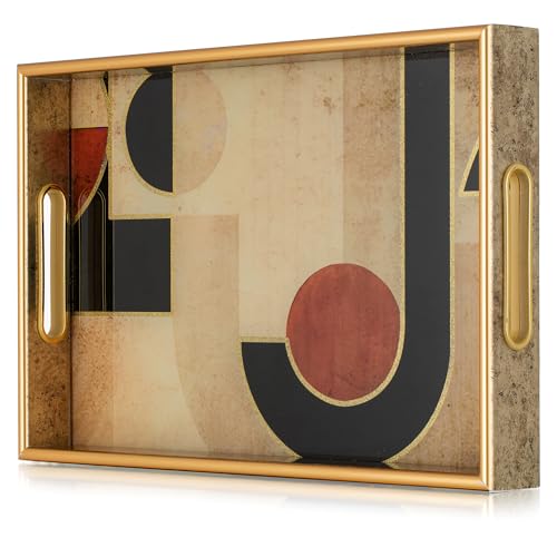 Hanobe Deko Tablett Kaffeetablett Serviertablett: Braun Dekorative Gold Couchtisch Tabletts Dekor Art Deco Serviertabletts mit Griffen für Ottoman Bar Home Decor Leicht zu Reinigen Hanobe Deko Tablett Kaffeetablett Serviertablett: Braun Dekorative Gold Couchtisch Tabletts Dekor Art Deco Serviertabletts mit Griffen für Ottoman Bar Home Decor Leicht zu Reinigen von Hanobe