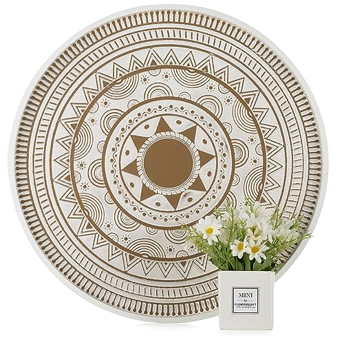 Hanobe Deko Tablett Serviertablett Groß: Holztablett Rund Extra Großes Rustikal Weiß Holz Dekotablett Boho Servierplatten XXL Landhaus für Ottomane Wohnzimmer Teelicht Küche Tisch 45cm Hanobe Deko Tablett Serviertablett Groß: Holztablett Rund Extra Großes Rustikal Weiß Holz Dekotablett Boho Servierplatten XXL Landhaus für Ottomane Wohnzimmer Teelicht Küche Tisch 45cm von Hanobe