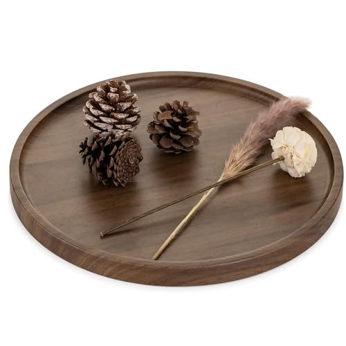 Hanobe Deko Tablett Serviertablett Rund: Rustikal Walnuss Holztablett Nussbaumholz Holz Klein Tabletts für Kaffee Küche Ottoman, 30 cm Hanobe Deko Tablett Serviertablett Rund: Rustikal Walnuss Holztablett Nussbaumholz Holz Klein Tabletts für Kaffee Küche Ottoman, 30 cm von Hanobe