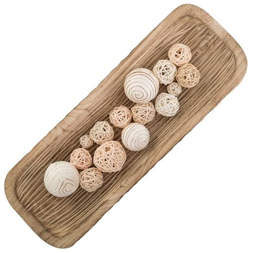 Hanobe Dekorative Teigschale aus Holz: Holz-Mittelstück, Tischdekoration, natürlicher Kerzenhalter, Tablett, Dekoration, rustikal, gebrannt, handgedreht, für Esszimmer, Küche, 55,9 cm Hanobe Dekorative Teigschale aus Holz: Holz-Mittelstück, Tischdekoration, natürlicher Kerzenhalter, Tablett, Dekoration, rustikal, gebrannt, handgedreht, für Esszimmer, Küche, 55,9 cm von Hanobe