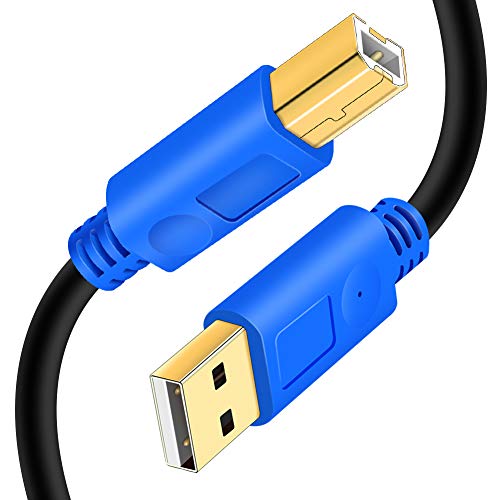 Druckerkabel USB 2.0 auf USB B 2 m, Kabel für HP Drucker, Canon, Lexmark, Epson, Dell, Xerox, Panasonic, Scanner (2 m, 2 Stück) von Hanprmeee