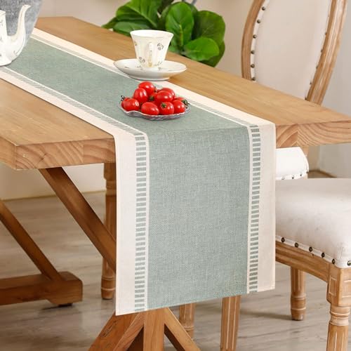 Tischläufer Artischocke Grün für Weihnachten Winter Modernes Wohnzimmer Bauernhaus Tischläufer Frühling Sommer Grün Tischläufer Set für Esstisch Party Hochzeitswäsche 33x183cm von Hanrunsi