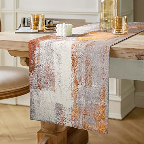 Tischläufer Braun Double Layer Thick Modern Baumwolle Leinen Akzent Winter Küche Esstisch Dekoratives Tuch für Party, Abendessen, Urlaub, Bankett, Restaurant, Außenbereich, 40 x 140 cm von Hanrunsi