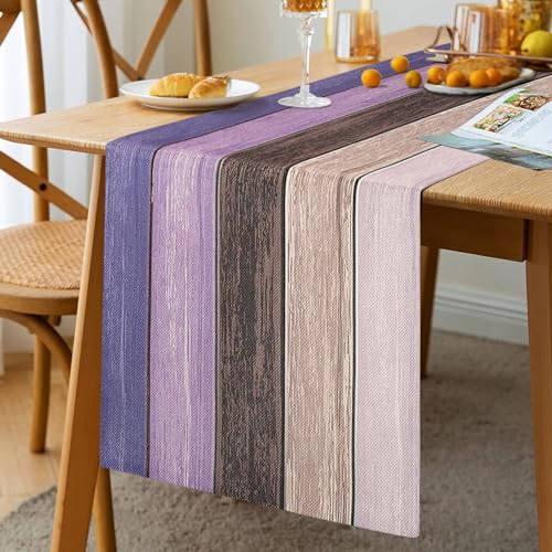 Tischläufer Lila Modern Landhausstil Abwaschbar Geburtstag Leinenoptik 33 X 183 cm Waschbar Dekoration für Drinnen und Draußen Urlaub Party Wohnzimmer Dekor Tischläufer Lila Modern Landhausstil Abwaschbar Geburtstag Leinenoptik 33 X 183 cm Waschbar Dekoration für Drinnen und Draußen Urlaub Party Wohnzimmer Dekor von Hanrunsi