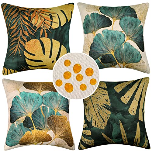 Wasserdichte Kissenbezug 4 Stück 50 x 50 cm Dekorative Outdoor Kissen Wasserfest Atmungsaktiv Goldene Ginkgoblätter grün und Sommer Kissenbezug Werden für Sofakissen Garten Outdoor Partybevorzugung Wasserdichte Kissenbezug 4 Stück 50 x 50 cm Dekorative Outdoor Kissen Wasserfest Atmungsaktiv Goldene Ginkgoblätter grün und Sommer Kissenbezug Werden für Sofakissen Garten Outdoor Partybevorzugung von Hanrunsi