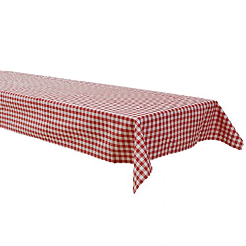 Biertisch Tischdecke 80x250 cm Karo 1x1 cm Rot Baumwolle (Pflegeleicht, Bei 60° waschbar, Trocknergeeignet, Wiederverwendbar, Gewebtes Karomuster) von Hans-Textil-Shop