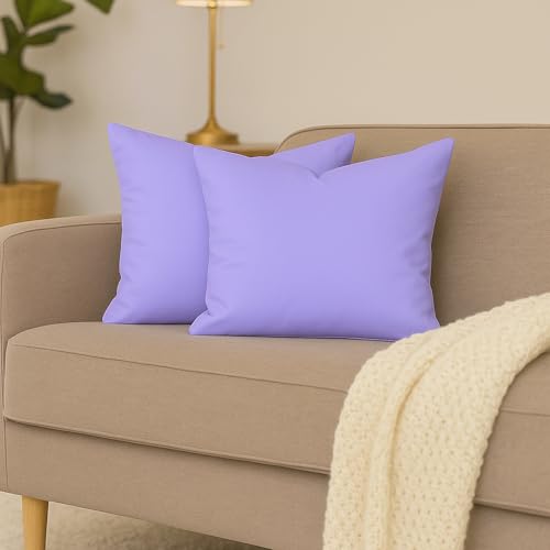 Hans-Textil-Shop 2er Set Kissenbezüge, 100% Baumwolle, Reißverschluss - Kopfkissen, Dekokissen, Couchkissen, Sofakissen (80x80 cm, Flieder) von Hans-Textil-Shop