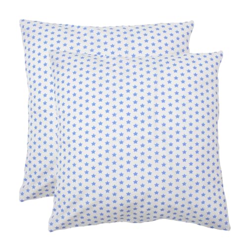 Hans-Textil-Shop 2er Set Kissenbezüge Sterne Stars Baumwolle, Reißverschluss - Kissen, Kissenhülle, Kopfkissen, Dekokissen, Couchkissen, Sofakissen, Weihnachten, Winter (30x30 cm, Hellblau auf Weiß) Hans-Textil-Shop 2er Set Kissenbezüge Sterne Stars Baumwolle, Reißverschluss - Kissen, Kissenhülle, Kopfkissen, Dekokissen, Couchkissen, Sofakissen, Weihnachten, Winter (30x30 cm, Hellblau auf Weiß) von Hans-Textil-Shop