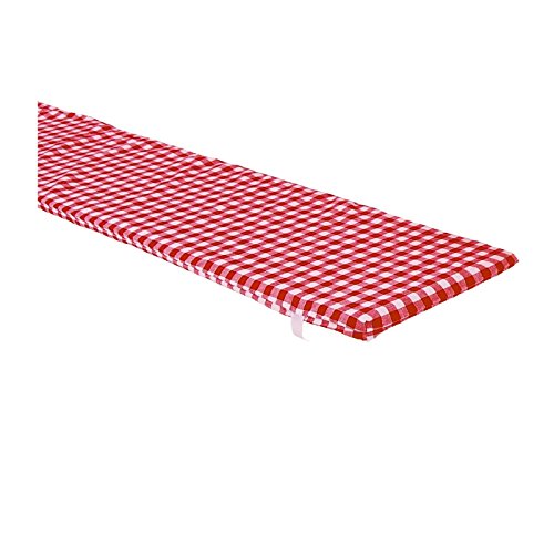 Hans-Textil-Shop Bierbankauflage Karo 1x1 cm | Wiederverwendbar, Abnehmbarer Bezug, Made in Europe, Versand aus Deutschland (Rot, 220x25x2 cm) von Hans-Textil-Shop