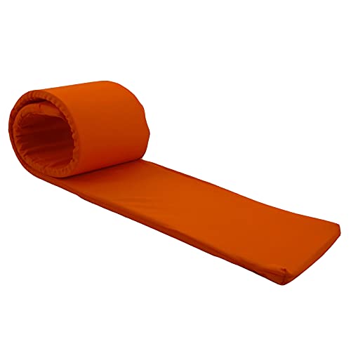 Hans-Textil-Shop Bierbankauflage Polyester | Pflegeleicht, Robust, Wiederverwendbar, Wechselbarer Bezug mit Reißverschluss, Made in Europe (200x25x2 cm, Orange) von Hans-Textil-Shop