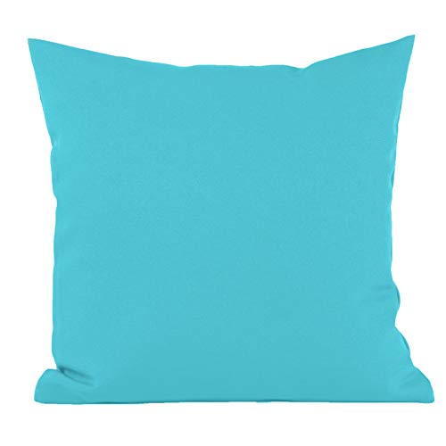 Hans-Textil-Shop Kissenbezug Polyester - Kissen, Kissenhülle, Kopfkissen, Dekokissen, Sofakissen, Couchkissen, Pflegeleicht, Bügelfrei (30x30 cm, Türkis) von Hans-Textil-Shop