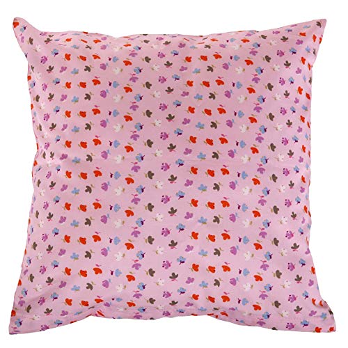 Hans-Textil-Shop Kissenbezug 40x40 cm Bunte Blumen auf Rosa (Deko, Sofa, Kissen, Kissenhülle) von Hans-Textil-Shop