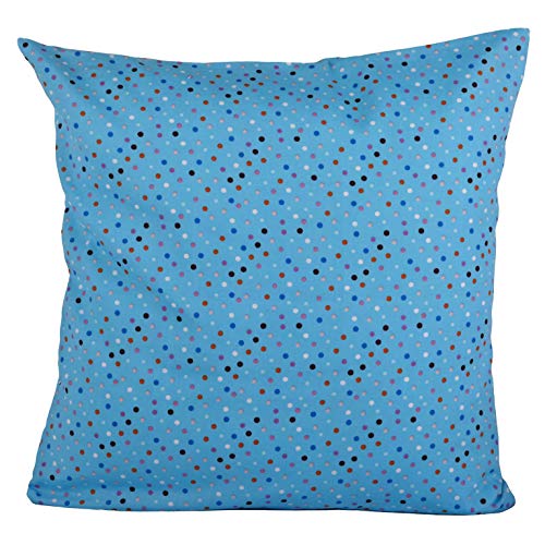 Hans-Textil-Shop Kissenbezug 40x40 cm Bunte Punkte auf Blau (Deko, Sofa, Kissen, Kissenhülle) von Hans-Textil-Shop