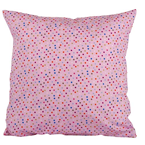 Hans-Textil-Shop Kissenbezug 40x40 cm Bunte Punkte auf Rosa (Deko, Sofa, Kissen, Kissenhülle) von Hans-Textil-Shop