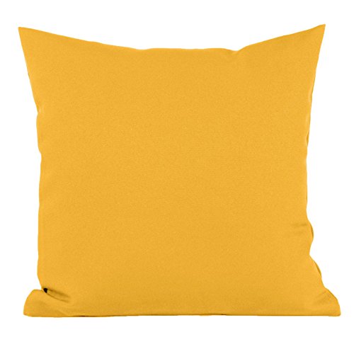 Hans-Textil-Shop Kissenbezug 40x40 cm Uni Gelb Polyester - Einfarbig, Pflegeleicht, Bügelarm bis Bügelleicht, Qualität Made in EU von Hans-Textil-Shop