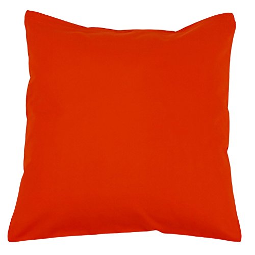 Hans-Textil-Shop Kissenbezug 40x40 cm Uni Orange Baumwolle Dekokissen Kissenhülle Couchkissen Sofakissen Deko Reißverschluss von Hans-Textil-Shop