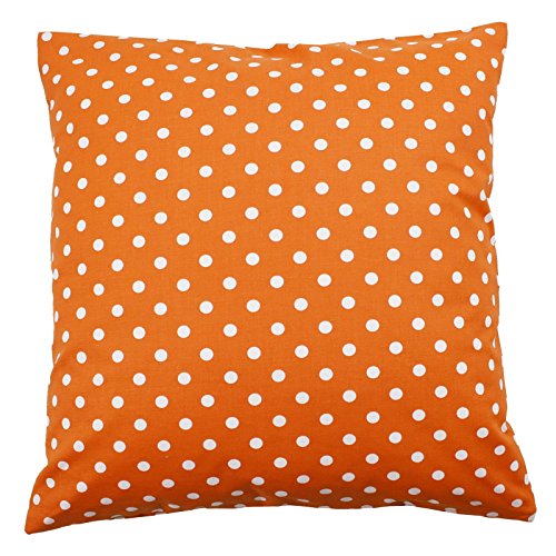 Premium Kissenbezug 7 mm Punkt-Muster | Reine Baumwolle | Vielfältige Größen/Farben | Made in Europe (Orange, 40x40 cm) von Hans-Textil-Shop