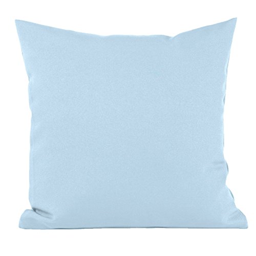 Hans-Textil-Shop Kissenbezug 40x40 cm Uni Hellblau Polyester - Einfarbig, Pflegeleicht, Bügelarm bis Bügelleicht, Qualität Made in EU von Hans-Textil-Shop