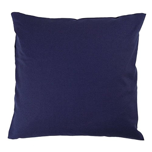 Hans-Textil-Shop Kissenbezug 40x40 cm Uni Marine Blau Baumwolle Canvas Dekokissen Kissenhülle Couchkissen Sofakissen Deko Reißverschluss von Hans-Textil-Shop