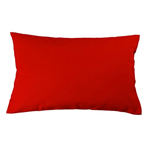 Hans-Textil-Shop Hochwertiger Kissenbezug 40 x 60 cm in Rot aus Baumwolle Canvas - Vielseitig Einsetzbar für Sofa, Sitzkissen, Stuhlkissen, Dekokissen, Strapazierfähig, Made in Europa, Waschbar von Hans-Textil-Shop