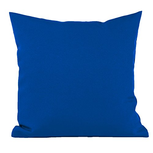 Hans-Textil-Shop Kissenbezug 50x50 cm Uni Blau Polyester - Einfarbig, Pflegeleicht, Bügelarm bis Bügelleicht, Qualität Made in EU von Hans-Textil-Shop