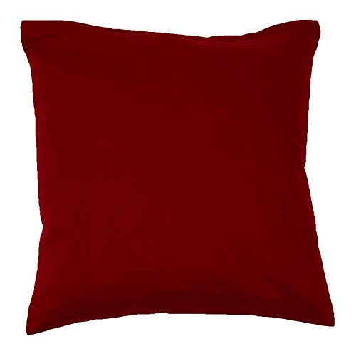 Hans-Textil-Shop Kissenbezug 50x50 cm Uni Bordeaux Rot Baumwolle Dekokissen Kissenhülle Couchkissen Sofakissen Deko Reißverschluss von Hans-Textil-Shop