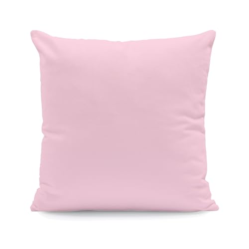 Kissenbezug 50x50 cm Uni Rosa Baumwolle Dekokissen Kissenhülle Couchkissen Sofakissen Deko Reißverschluss von Hans-Textil-Shop