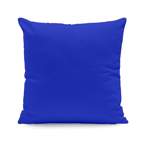 Hans-Textil-Shop Kissenbezug 60x60 cm Uni Kobalt Blau Baumwolle Dekokissen Kissenhülle Couchkissen Sofakissen Deko Reißverschluss von Hans-Textil-Shop