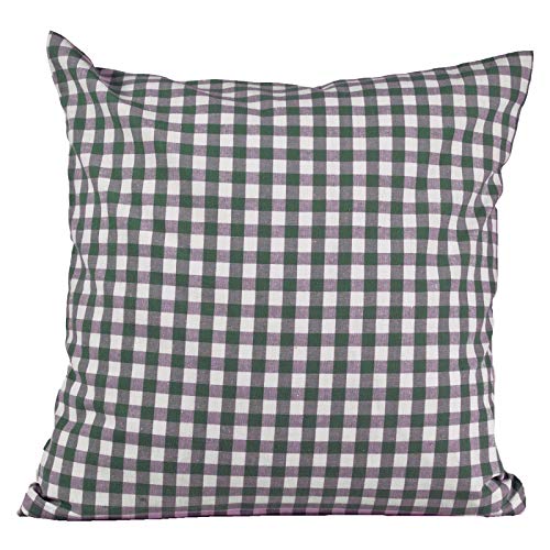 Hans-Textil-Shop Kissenbezug Karo 1x1 cm Reißverschluss - Kissenhülle, Kissen, Sofakissen, Kopfkissen, Dekokissen, Landhaus, Karomuster, Kariert (60x60 cm, Dunkelgrün) von Hans-Textil-Shop
