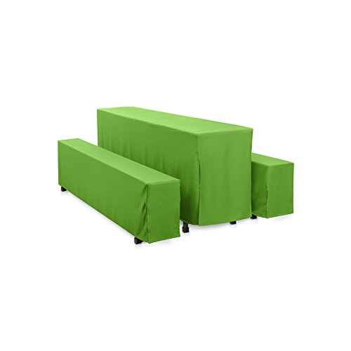 Hans-Textil-Shop Premium Hussen-Set Uni Polyester Bodenlang - Pflegeleicht, Bügelleicht und Langlebig (220x50 cm + 2X 220x25 cm, Hellgrün) von Hans-Textil-Shop