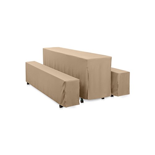 Hans-Textil-Shop Premium Hussen-Set Uni Polyester Bodenlang - Pflegeleicht, Bügelleicht und Langlebig (220x70 cm + 2X 220x25 cm, Sand) von Hans-Textil-Shop