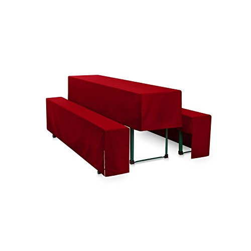 Hans-Textil-Shop Premium Hussen-Set Uni Polyester Halblang - Pflegeleicht, Bügelleicht und Langlebig (220x50 cm + 2X 220x25 cm, Bordeaux Rot) von Hans-Textil-Shop