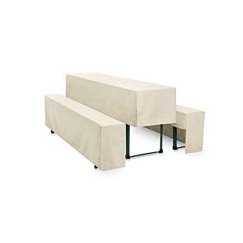 Hans-Textil-Shop Premium Hussen-Set Uni Polyester Halblang - Pflegeleicht, Bügelleicht und Langlebig (220x50 cm + 2X 220x25 cm, Creme) von Hans-Textil-Shop