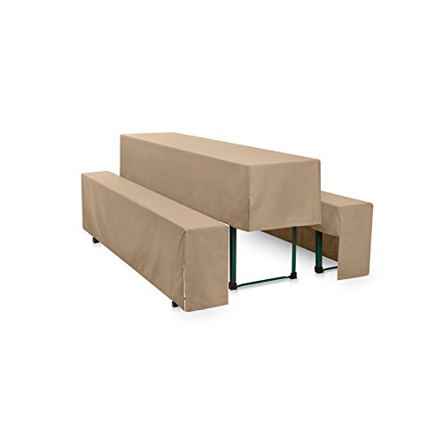 Hans-Textil-Shop Premium Hussen-Set Uni Polyester Halblang - Pflegeleicht, Bügelleicht und Langlebig (220x50 cm + 2X 220x25 cm, Sand) von Hans-Textil-Shop