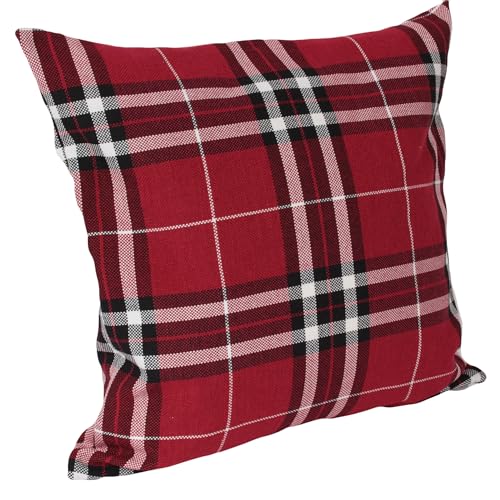 Hans-Textil-Shop Premium Kissenbezug Streifen Karo Kalis - Gestreift, Kariert, Kissen, Kissenhülle, Kopfkissenbezug, Sofakissen, Couchkissen, Dekokissen, Zierkissen, Deko, Sofa (Rot, 40 x 40 cm) von Hans-Textil-Shop
