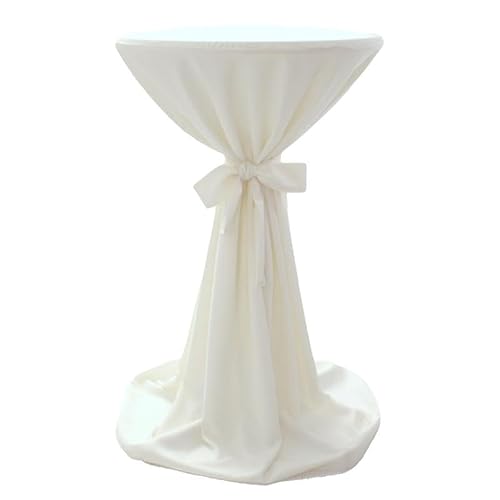 Hans-Textil-Shop Premium Polyester Stehtischhusse - Vielseitig, Langlebig, Für Events, Hochzeit, Geburtstag, Made in Europa, Passend für 60-85 cm Tische, in Mehreren Farben (Creme, 70-75 cm) von Hans-Textil-Shop