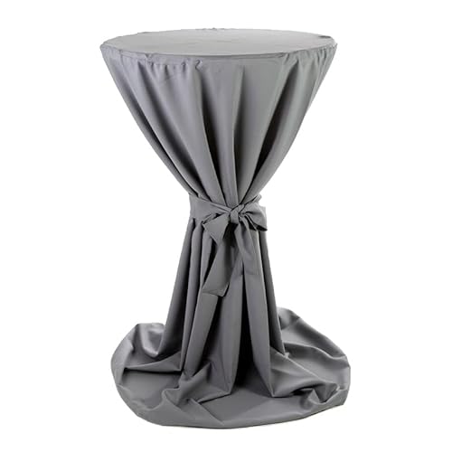 Hans-Textil-Shop Premium Polyester Stehtischhusse - Vielseitig, Langlebig, Für Events, Hochzeit, Geburtstag, Made in Europa, Passend für 60-85 cm Tische, in Mehreren Farben (Grau, 80-85 cm) von Hans-Textil-Shop