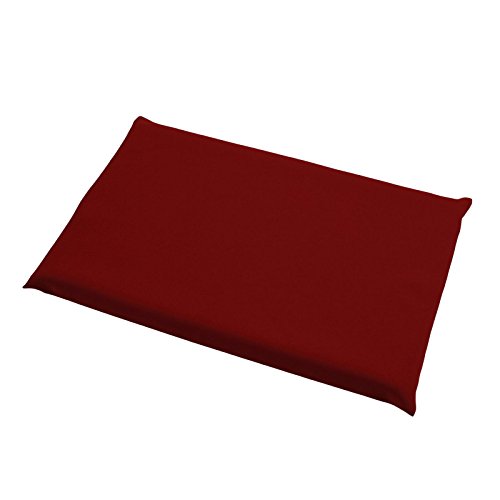Hans-Textil-Shop Sitzkissen 37x23x3 cm Bordeaux Rot Polyester - Sitzauflage, Für Bierbank, Mit Schaumstoff, Reißverschluss, Qualität Made in EU von Hans-Textil-Shop
