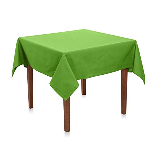 Tischdecke 100x100 cm Hellgrün Polyester - Uni, Einfarbig, Premium Qualität, Pflegeleicht, Bügelarm bis Bügelfrei, Made in Europe von Hans-Textil-Shop