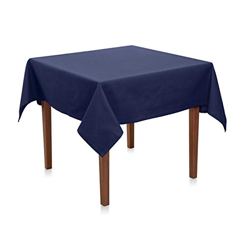 Tischdecke 100x100 cm Marine Blau Polyester - Uni, Einfarbig, Premium Qualität, Pflegeleicht, Bügelarm bis Bügelfrei, Made in Europe von Hans-Textil-Shop