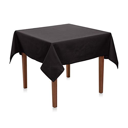 Tischdecke 100x100 cm Schwarz Polyester - Uni, Einfarbig, Premium Qualität, Pflegeleicht, Bügelarm bis Bügelfrei, Made in Europe von Hans-Textil-Shop